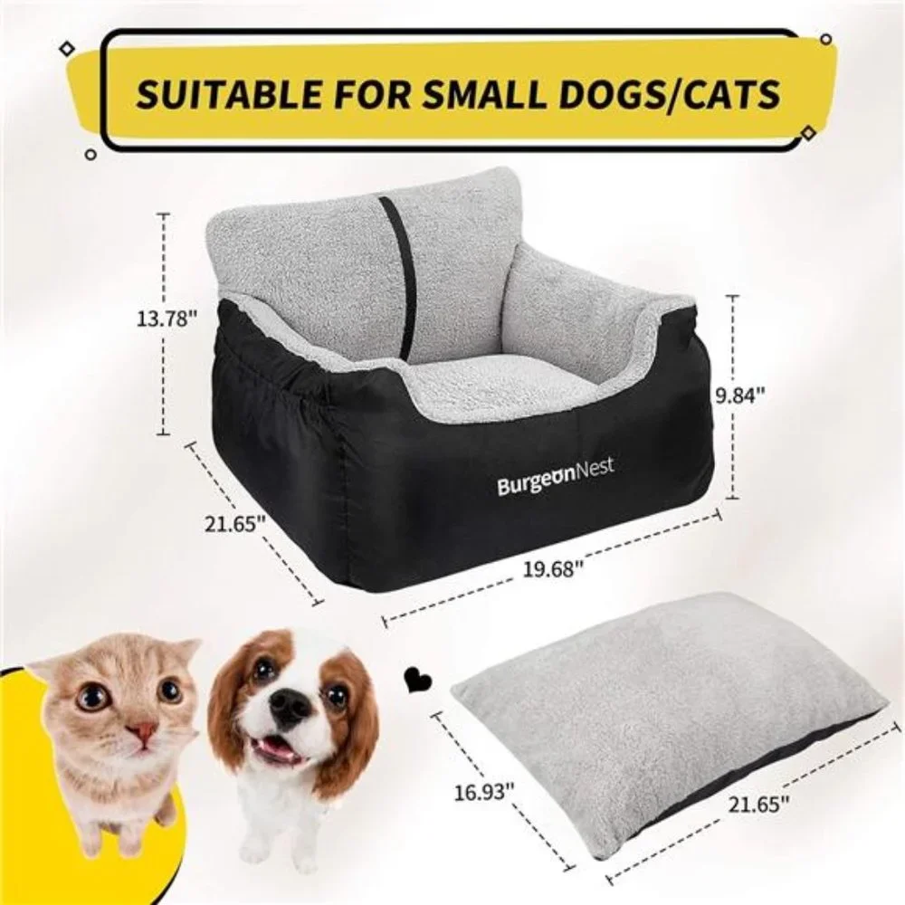 Dog Car Seat for Small Dogs, Fully Detachable and Washable Dog Carseats Small